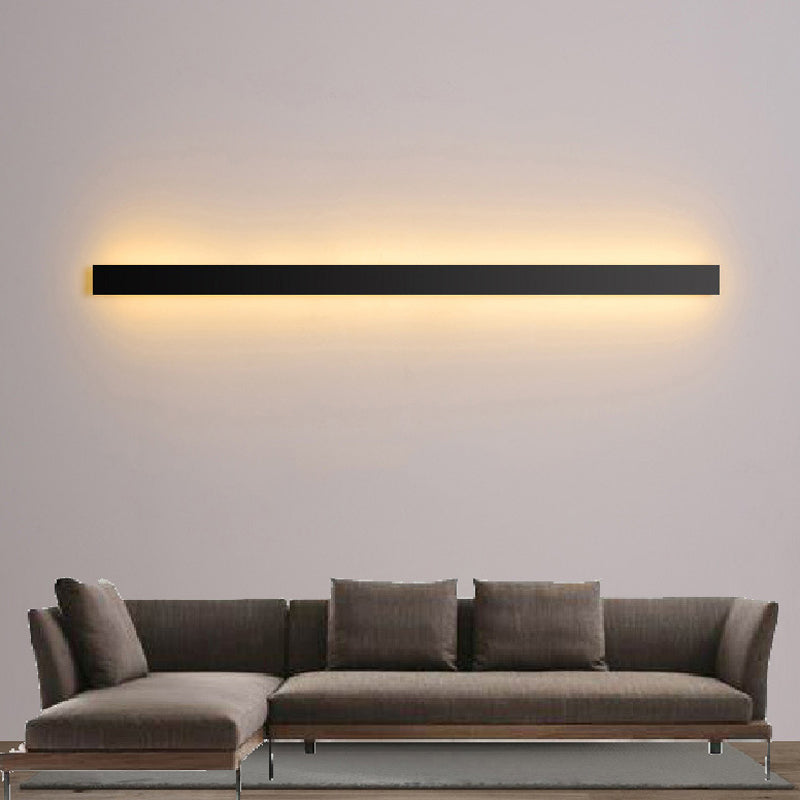 Simplicity Linear Sconce Light Metal 1 Light Wall Lamp in Black