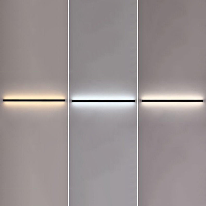 Simplicity Linear Sconce Light Metal 1 Light Wall Lamp in Black