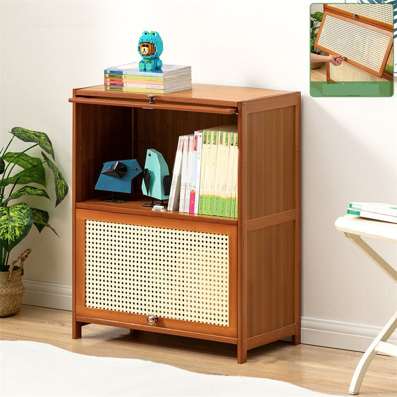 Contemporary Simple Rectangular Bamboo Cabinet with Doors in Brone