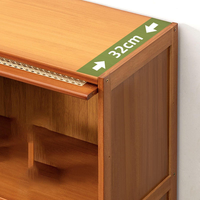 Contemporary Simple Rectangular Bamboo Cabinet with Doors in Brone