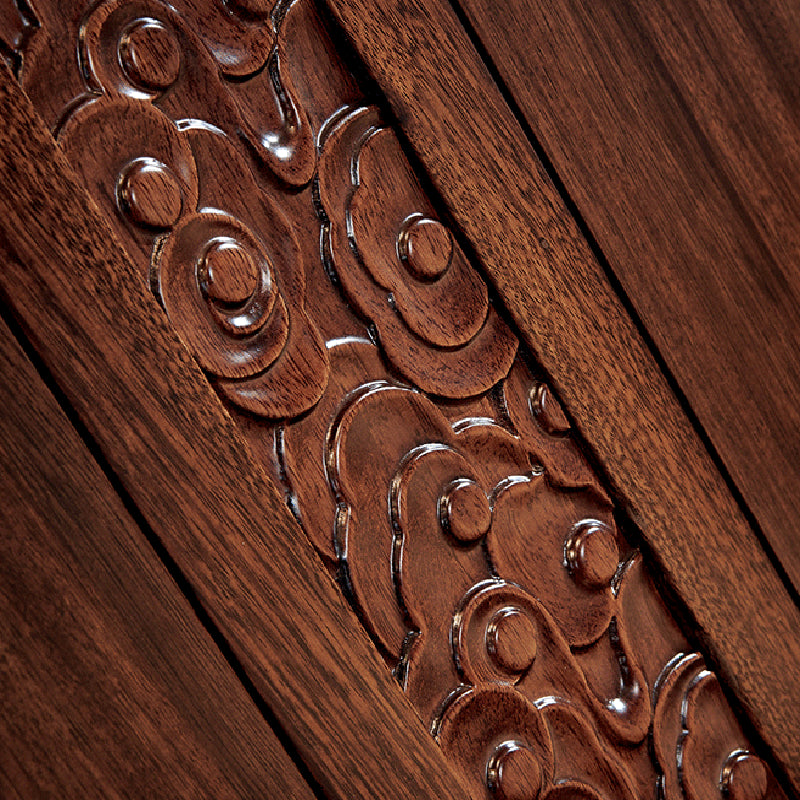 Dark Brown Drawers Chest Solid Wood Accent Chest for Living Roo