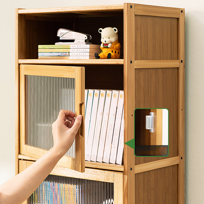 Scandinavian Accent Cabinet with Grooves Doors and Straight Legs