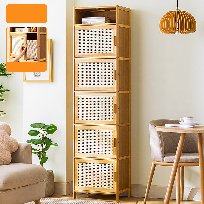 Scandinavian Accent Cabinet with Grooves Doors and Straight Legs