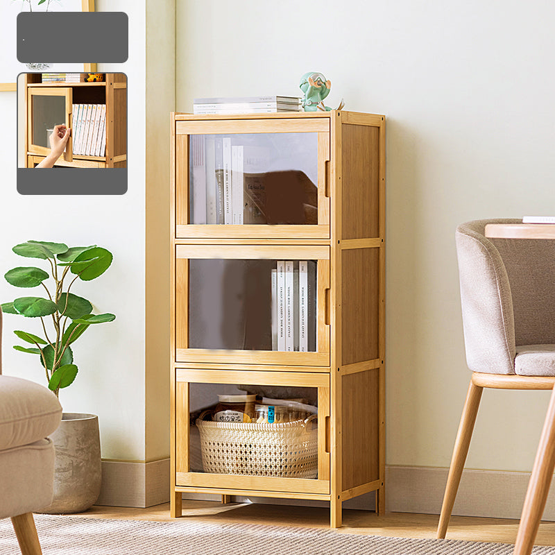 Scandinavian Accent Cabinet with Grooves Doors and Straight Legs
