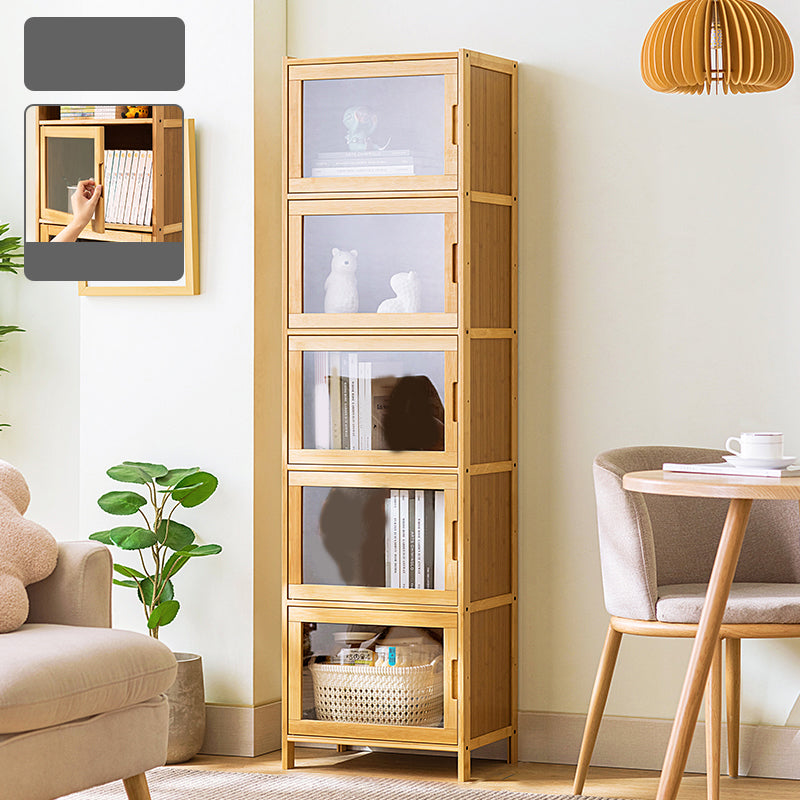 Scandinavian Accent Cabinet with Grooves Doors and Straight Legs