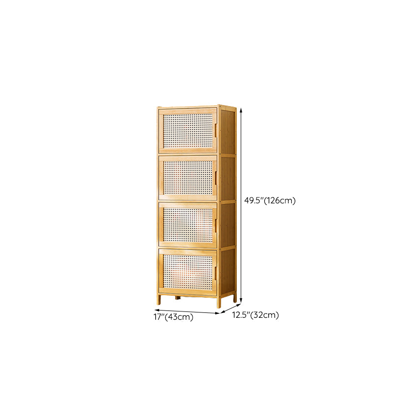 Scandinavian Accent Cabinet with Grooves Doors and Straight Legs