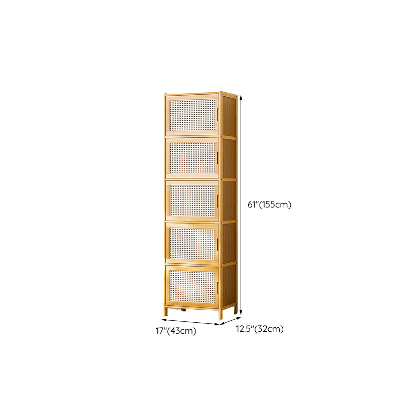 Scandinavian Accent Cabinet with Grooves Doors and Straight Legs