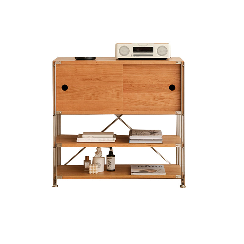 Industrial Accent Cabinet with 2 Shelves and 1 Door in Solid Wood