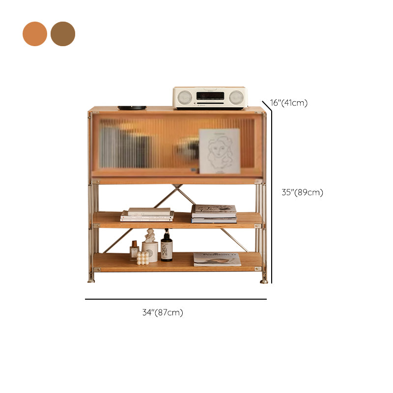 Industrial Accent Cabinet with 2 Shelves and 1 Door in Solid Wood
