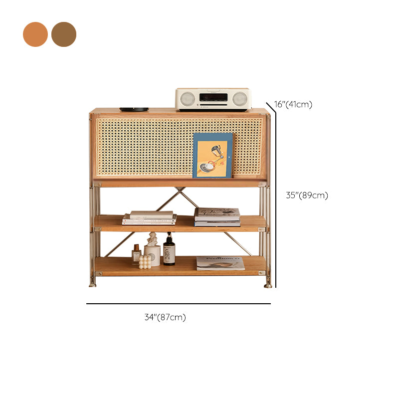 Industrial Accent Cabinet with 2 Shelves and 1 Door in Solid Wood