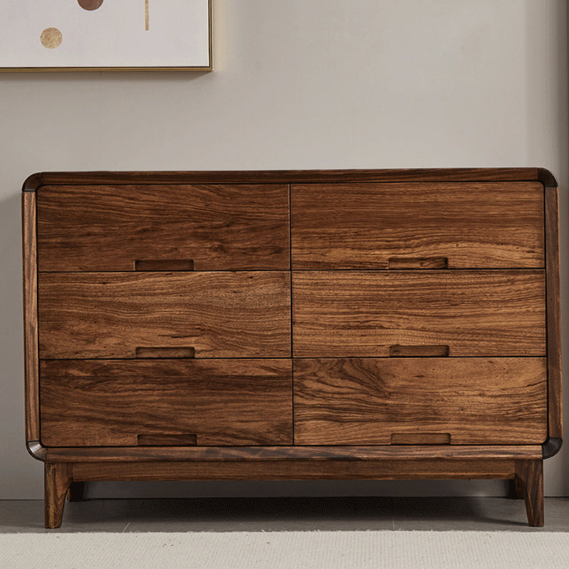 Mid-Century Modern Chest with Drawers and Straight Legs in Solid Wood