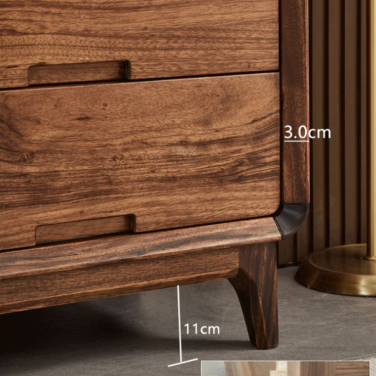 Mid-Century Modern Chest with Drawers and Straight Legs in Solid Wood