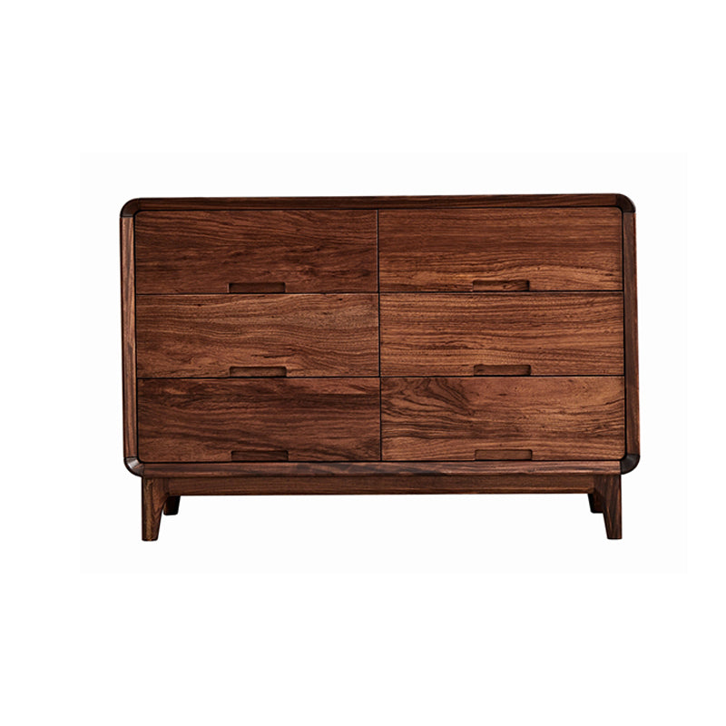 Mid-Century Modern Chest with Drawers and Straight Legs in Solid Wood
