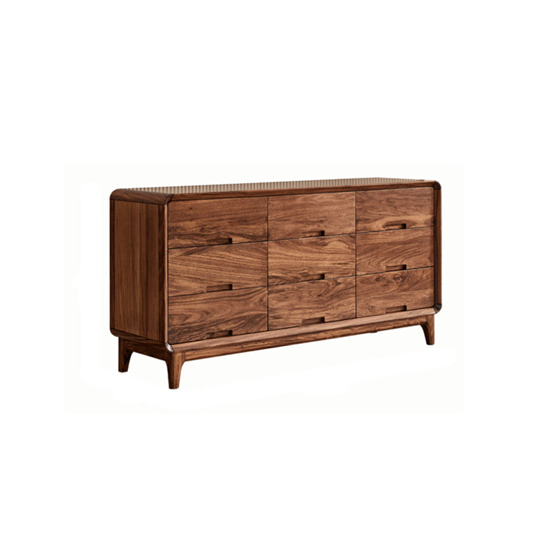 Mid-Century Modern Chest with Drawers and Straight Legs in Solid Wood