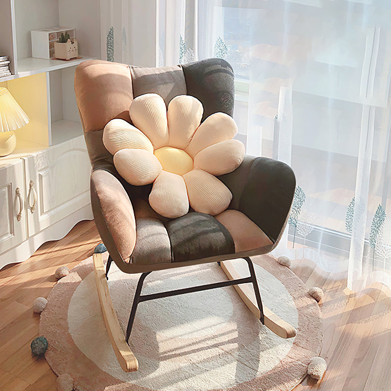 Contemporary Nursery Sofa Rocking Chair Indoor Rocking Chair with Ottoman