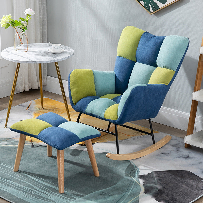 Contemporary Nursery Sofa Rocking Chair Indoor Rocking Chair with Ottoman