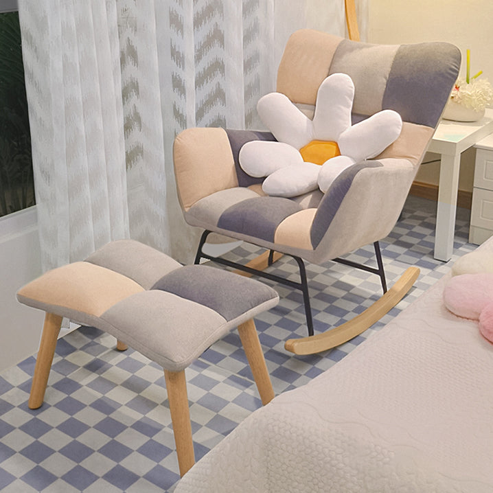 Contemporary Nursery Sofa Rocking Chair Indoor Rocking Chair with Ottoman