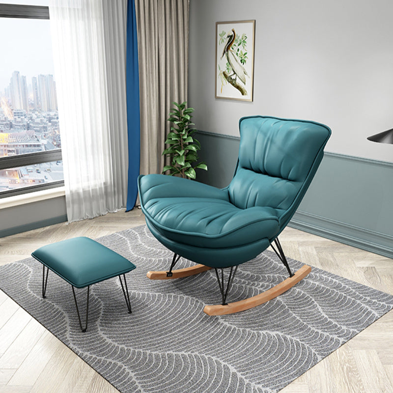 Contemporary Rocking Chair Cotton Upholstered Tufted Metal Frame Baby Rocking Chair