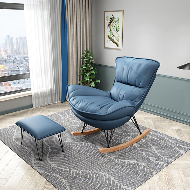 Contemporary Rocking Chair Cotton Upholstered Tufted Metal Frame Baby Rocking Chair