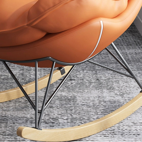 Contemporary Rocking Chair Cotton Upholstered Tufted Metal Frame Baby Rocking Chair