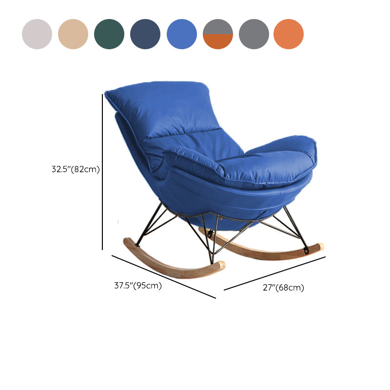 Contemporary Rocking Chair Fabric Upholstered Tufted Metal Frame Baby Rocking Chair