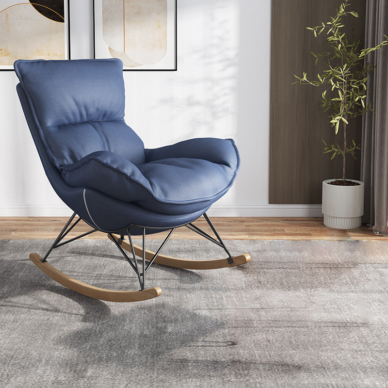 Contemporary Rocking Chair Faux Leather Waterproof Glider Chair with Removable Cushions