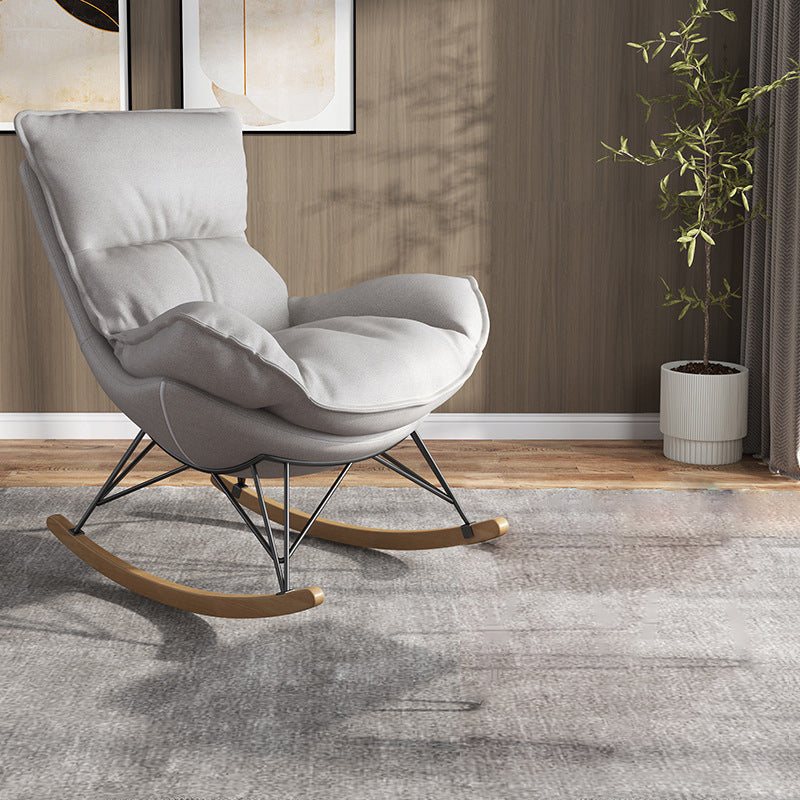 Contemporary Rocking Chair Faux Leather Waterproof Glider Chair with Removable Cushions