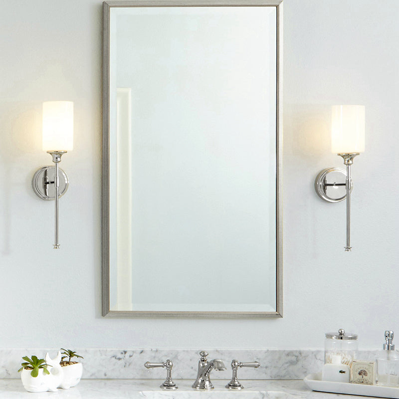 Vintage Vanity Lighting Milky Glass Wall Light Fixture for Bathroom