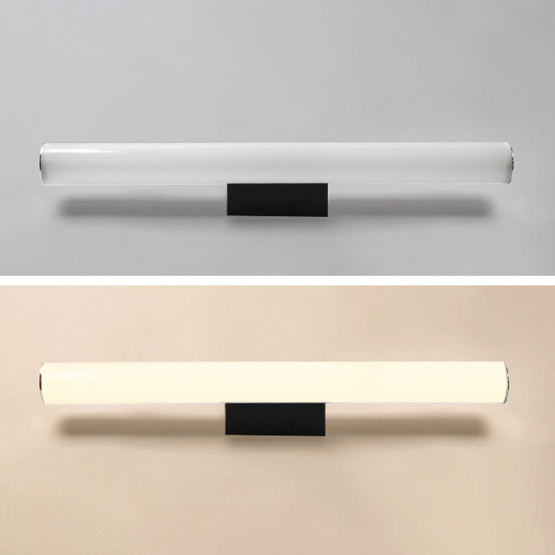 Metal Linear Vanity Lamp Modern 1-Light Vanity Wall Lights in White