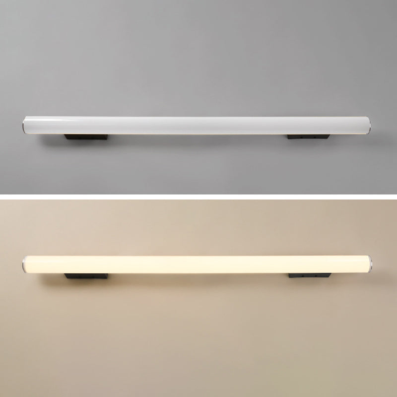 Metal Linear Vanity Lamp Modern 1-Light Vanity Wall Lights in White