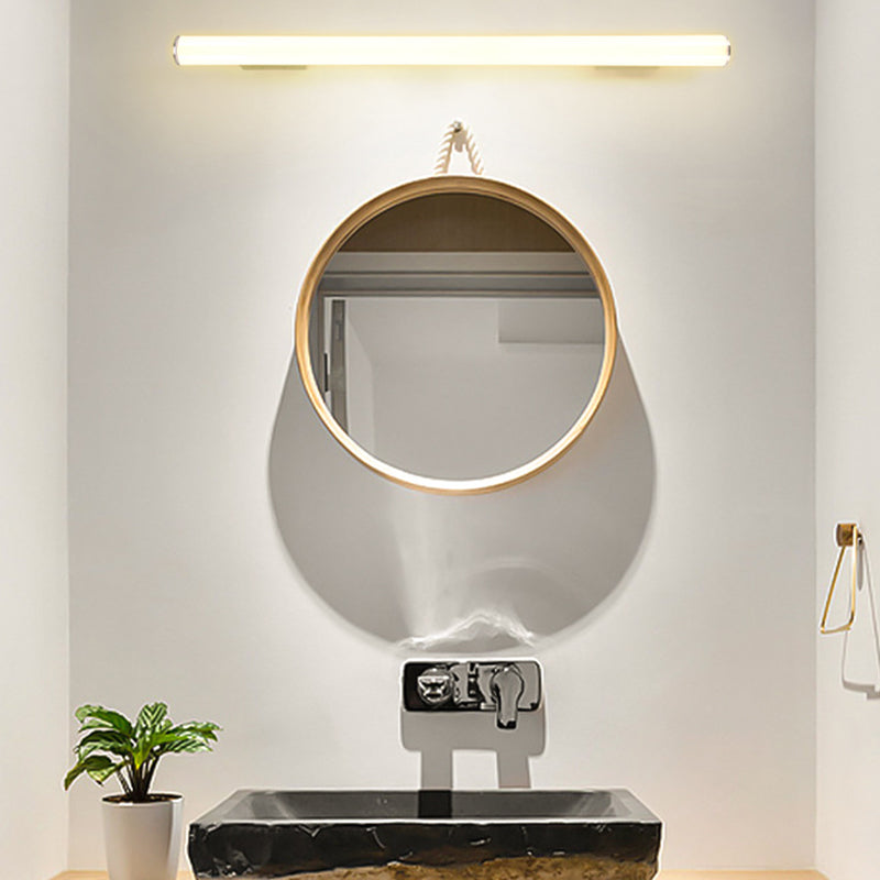 Metal Linear Vanity Lamp Modern 1-Light Vanity Wall Lights in White