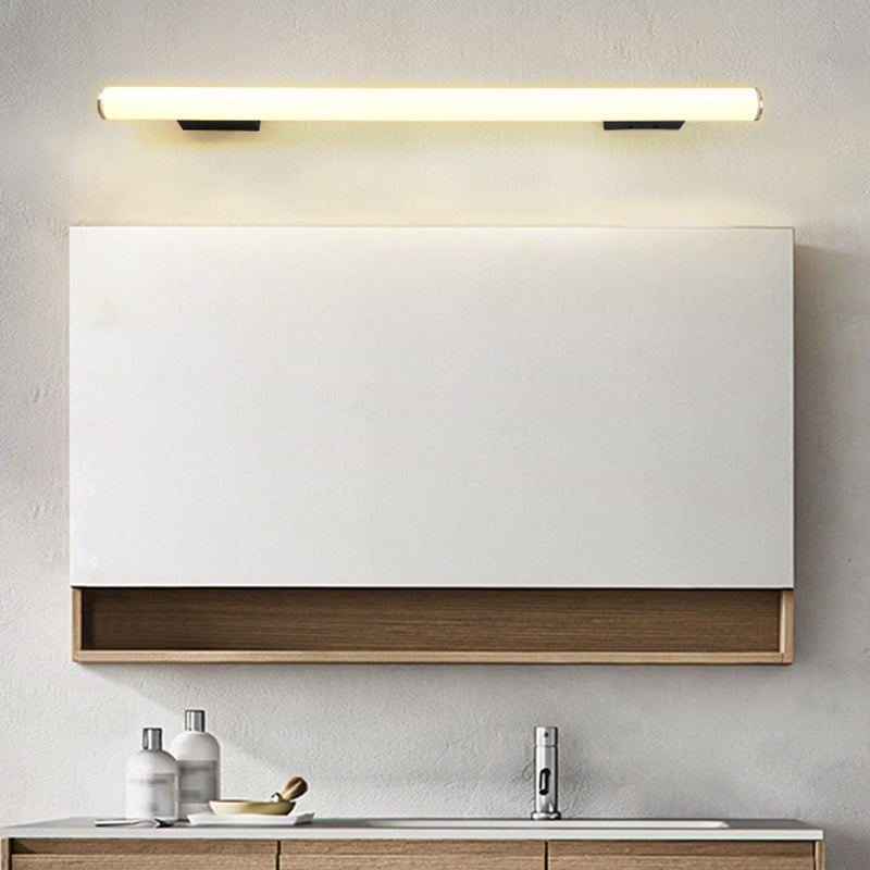 Metal Linear Vanity Lamp Modern 1-Light Vanity Wall Lights in White