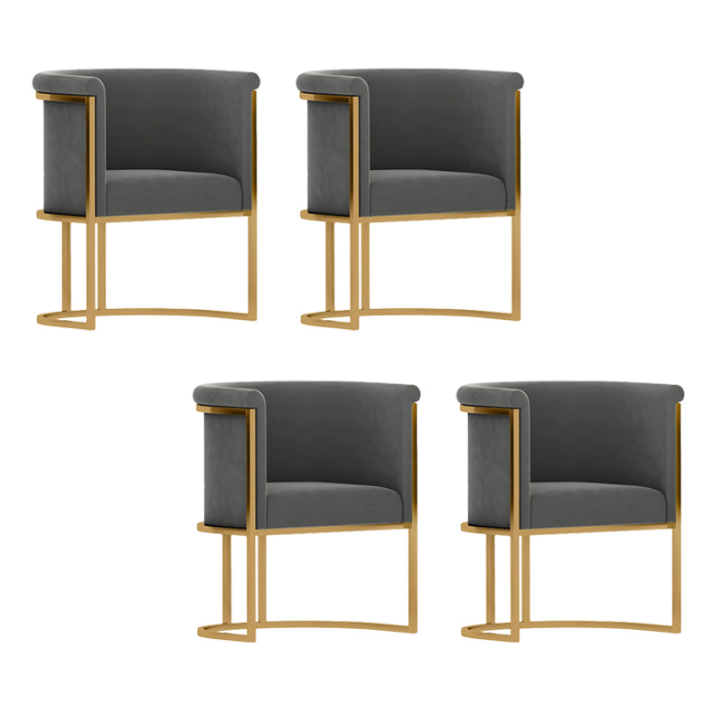 Parsons Velvet Arm Chair Velvet Gold Base Dining Chair for Dining Room