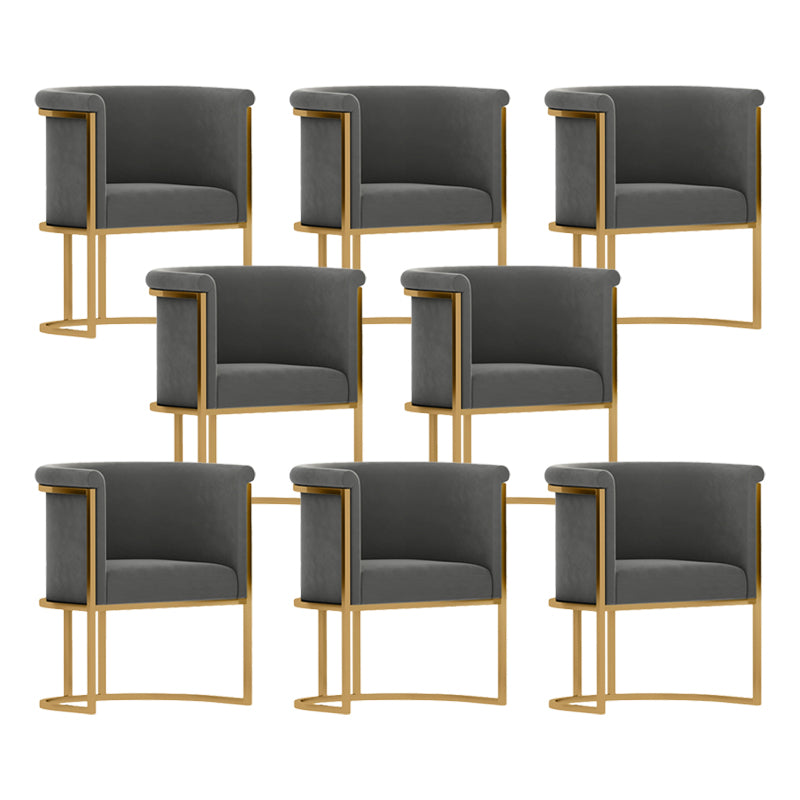 Parsons Velvet Arm Chair Velvet Gold Base Dining Chair for Dining Room