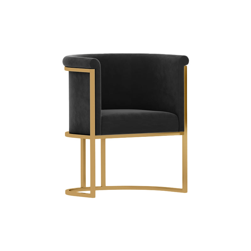 Parsons Velvet Arm Chair Velvet Gold Base Dining Chair for Dining Room