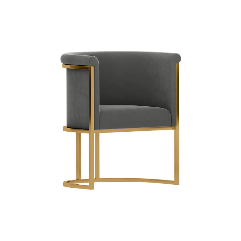 Parsons Velvet Arm Chair Velvet Gold Base Dining Chair for Dining Room