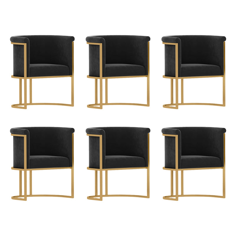 Parsons Velvet Arm Chair Velvet Gold Base Dining Chair for Dining Room