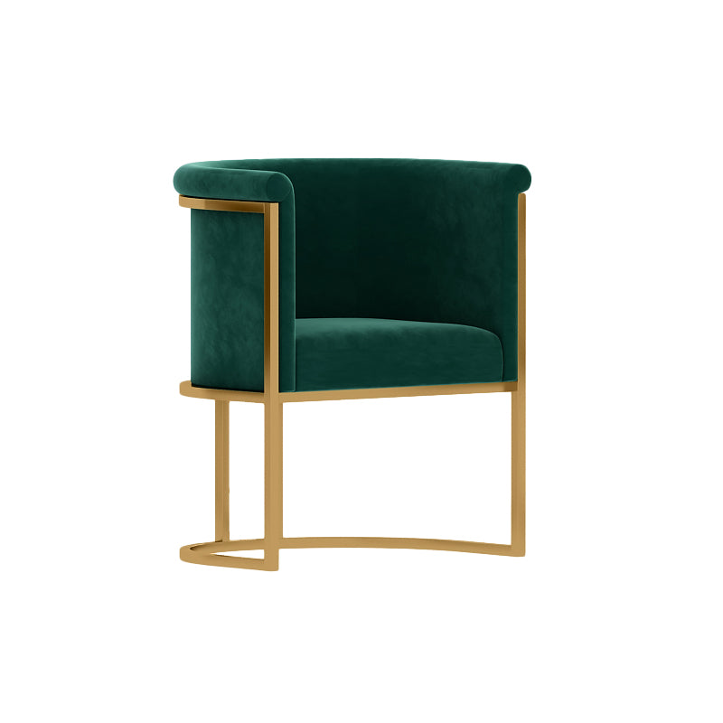 Parsons Velvet Arm Chair Velvet Gold Base Dining Chair for Dining Room