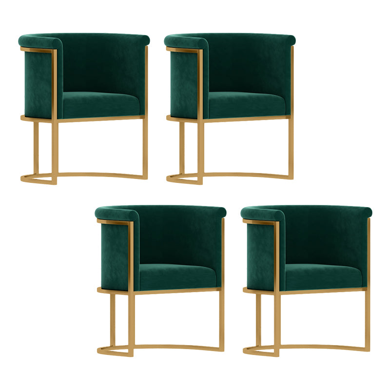 Parsons Velvet Arm Chair Velvet Gold Base Dining Chair for Dining Room