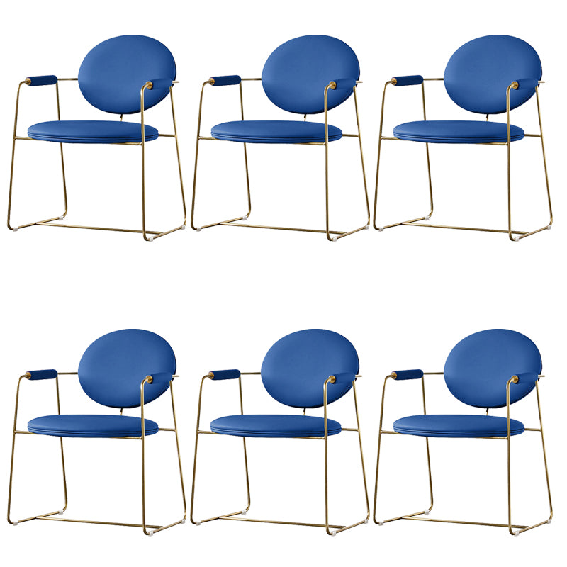 Upholstered Arm Chair Gold Base Dining Chair for Dining Room