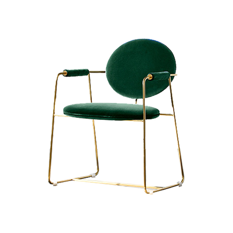 Upholstered Arm Chair Gold Base Dining Chair for Dining Room