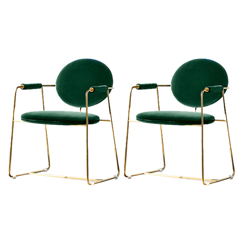 Upholstered Arm Chair Gold Base Dining Chair for Dining Room