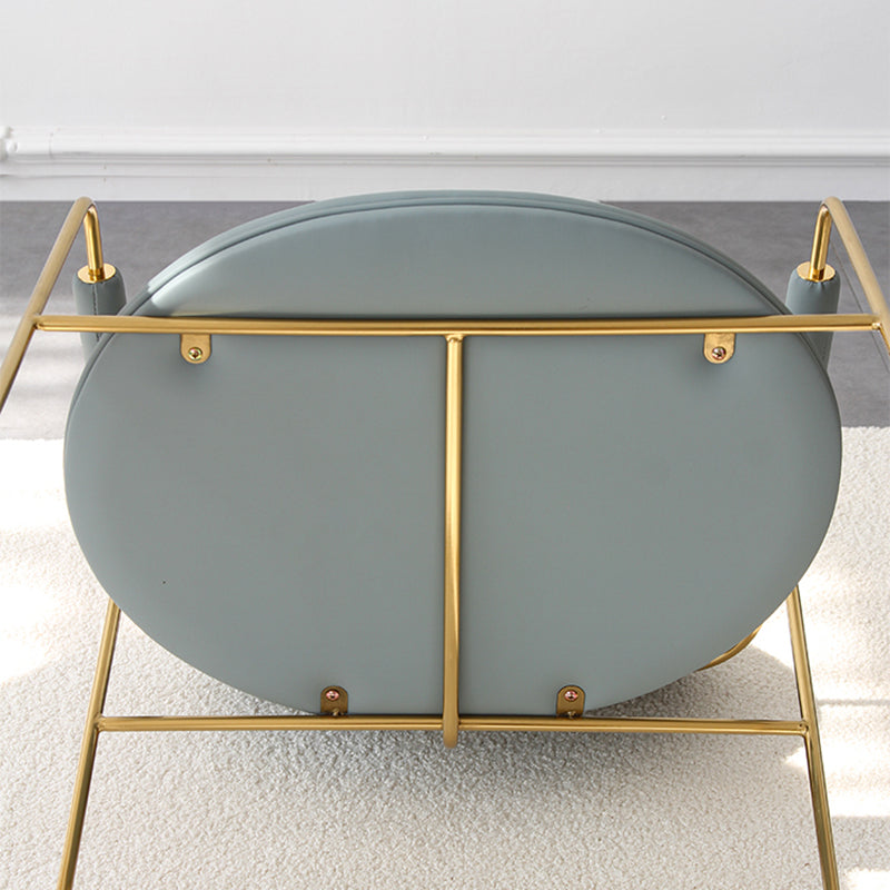 Upholstered Arm Chair Gold Base Dining Chair for Dining Room