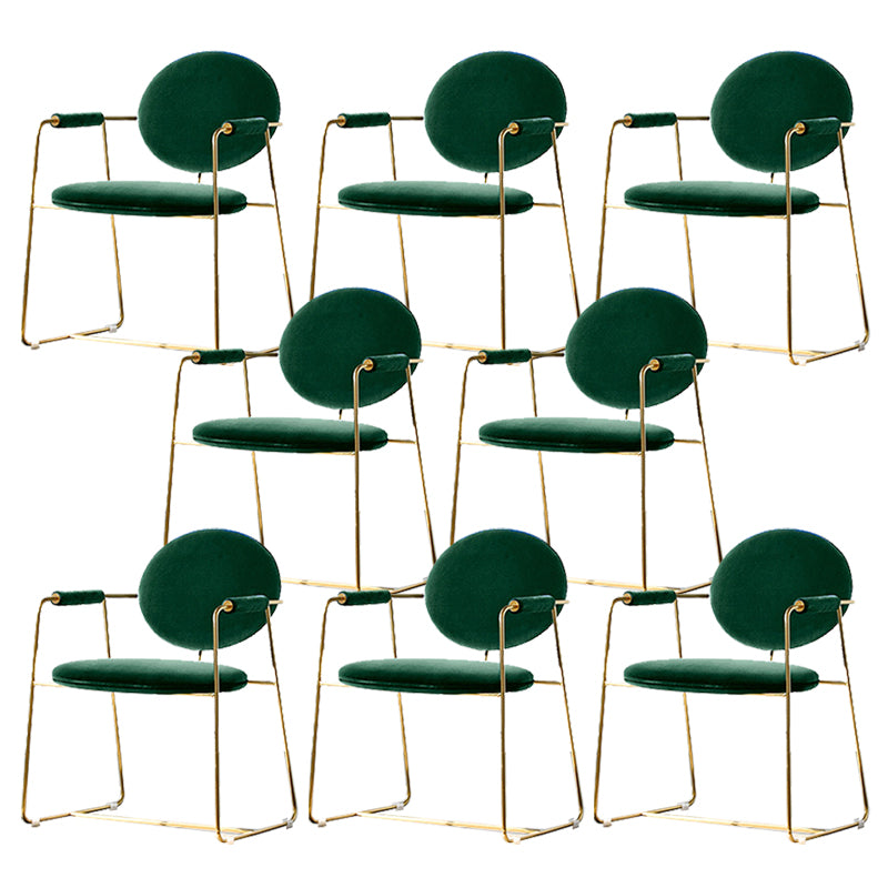 Upholstered Arm Chair Gold Base Dining Chair for Dining Room