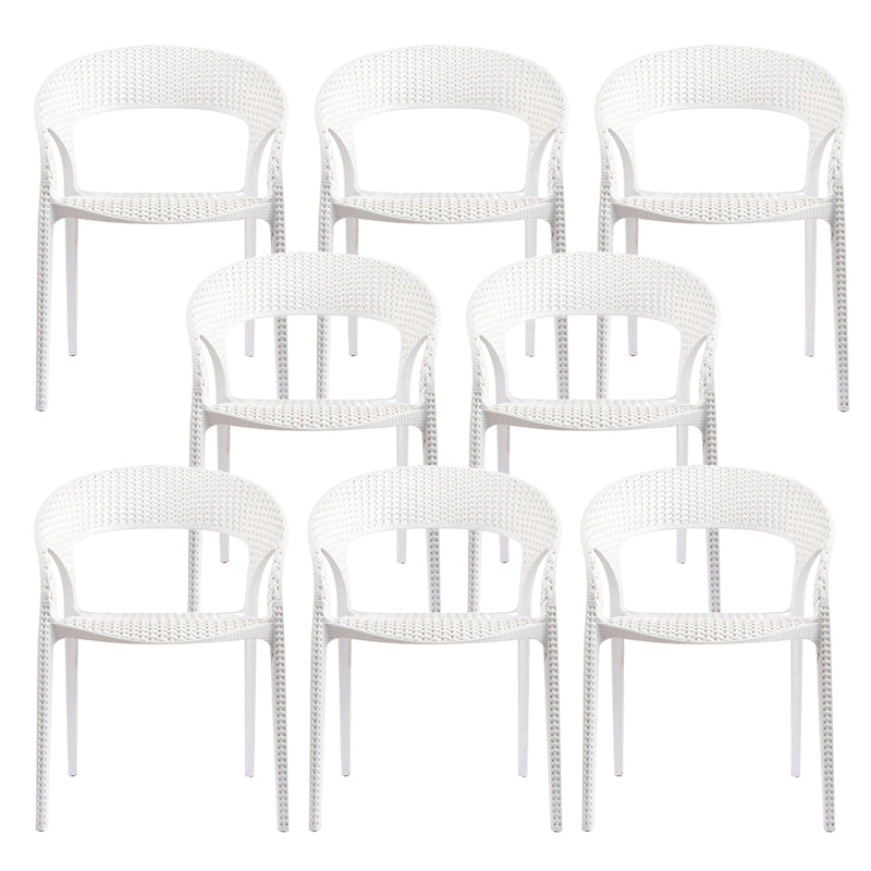 Contemporary Indoor-Outdoor Chair Patio Plastic Dining Arm chair
