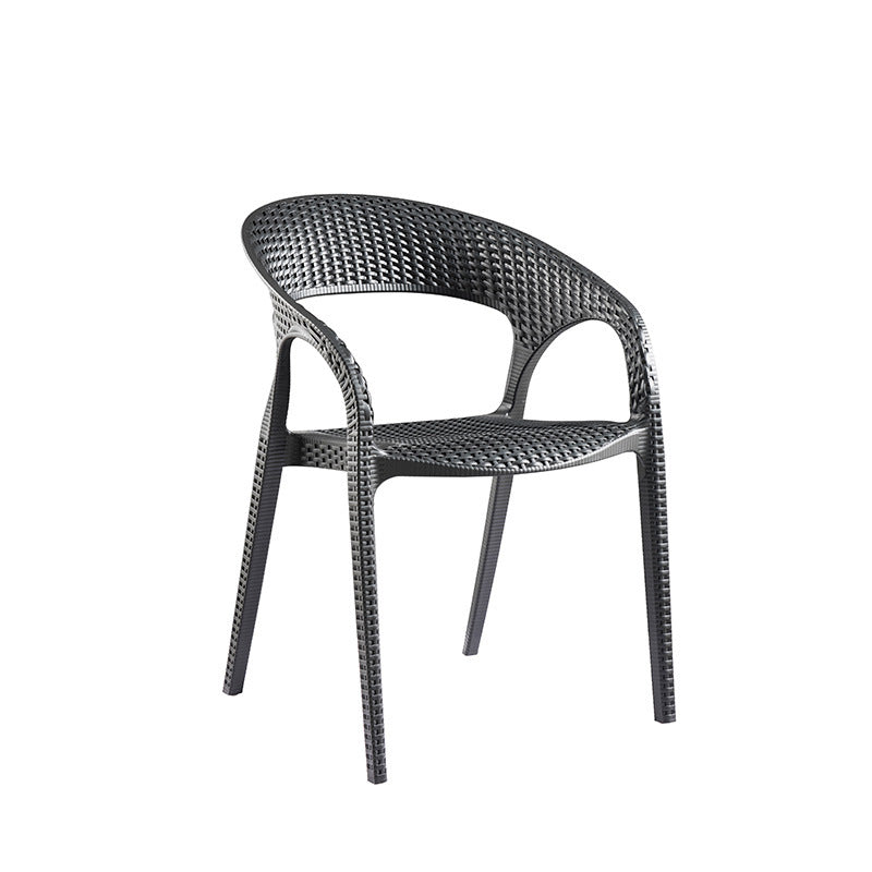 Contemporary Indoor-Outdoor Chair Patio Plastic Dining Arm chair