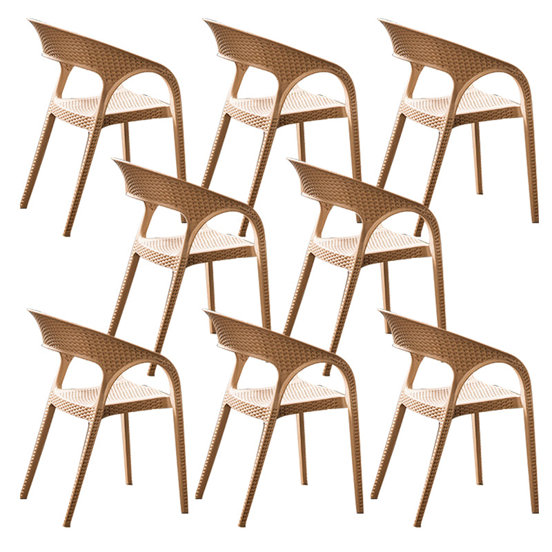 Contemporary Indoor-Outdoor Chair Patio Plastic Dining Arm chair