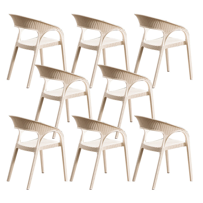 Contemporary Indoor-Outdoor Chair Patio Plastic Dining Arm chair