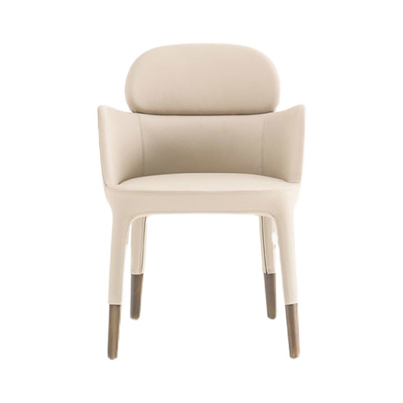 Leather Parsons Arm Chair Indoor Dining Chair for Dining Room