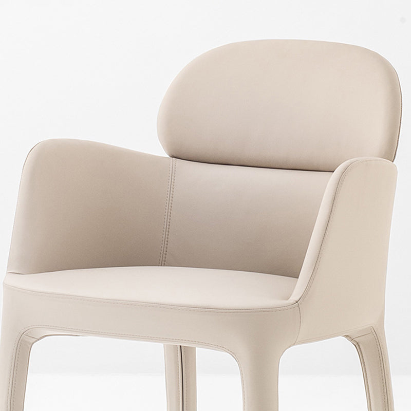 Leather Parsons Arm Chair Indoor Dining Chair for Dining Room